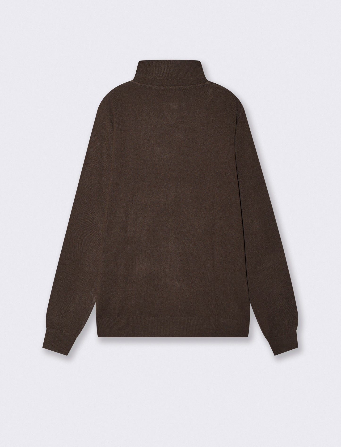 High Neck Regular Fit Basic Sweater - Brown