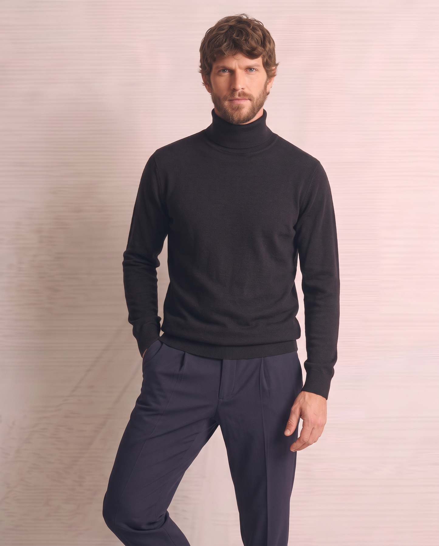 Maglia Dolcevita Soft Touch Basic Regular Fit - Blu