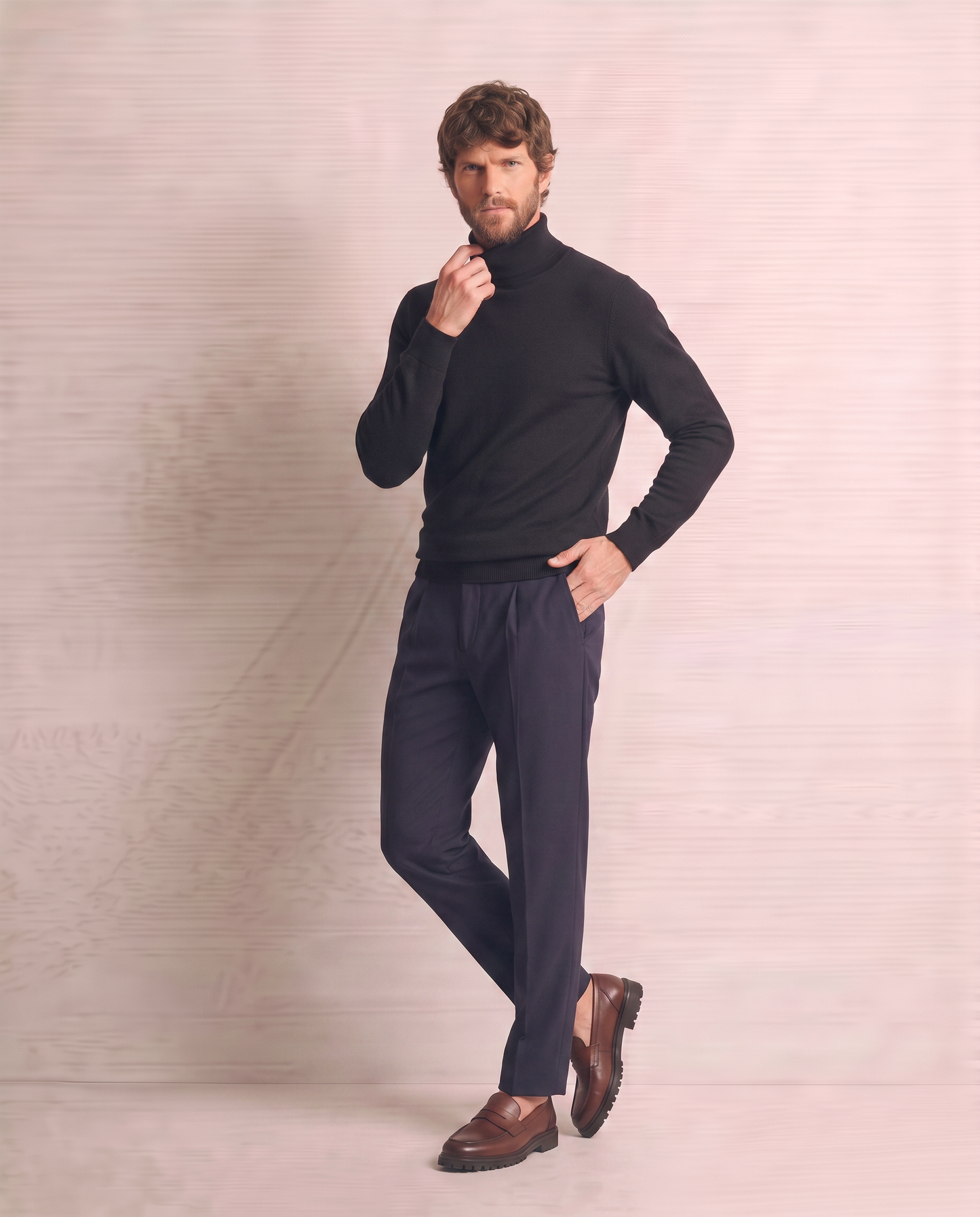 Maglia Dolcevita Soft Touch Basic Regular Fit - Blu