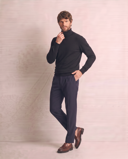 Maglia Dolcevita Soft Touch Basic Regular Fit - Blu