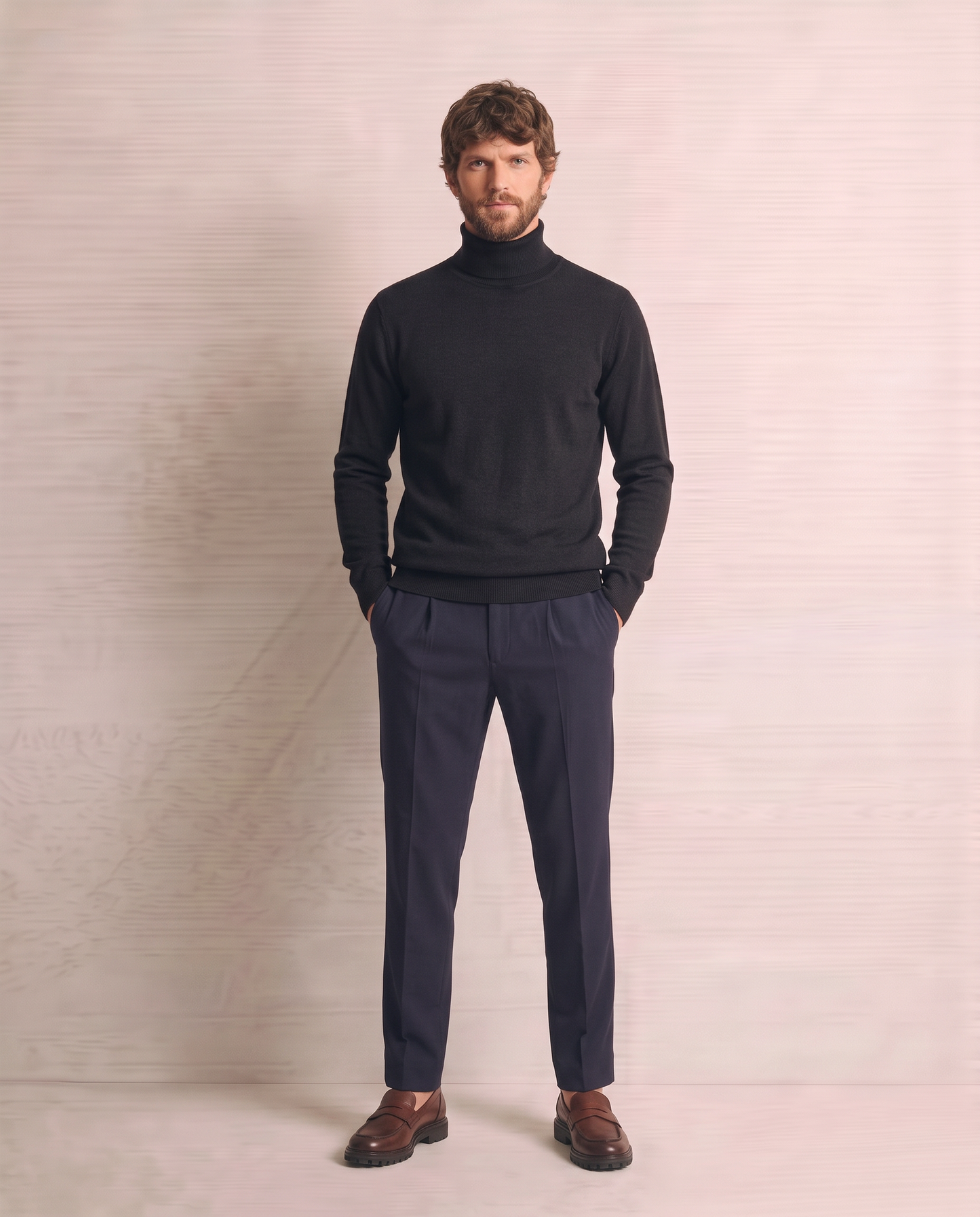 Maglia Dolcevita Soft Touch Basic Regular Fit - Blu