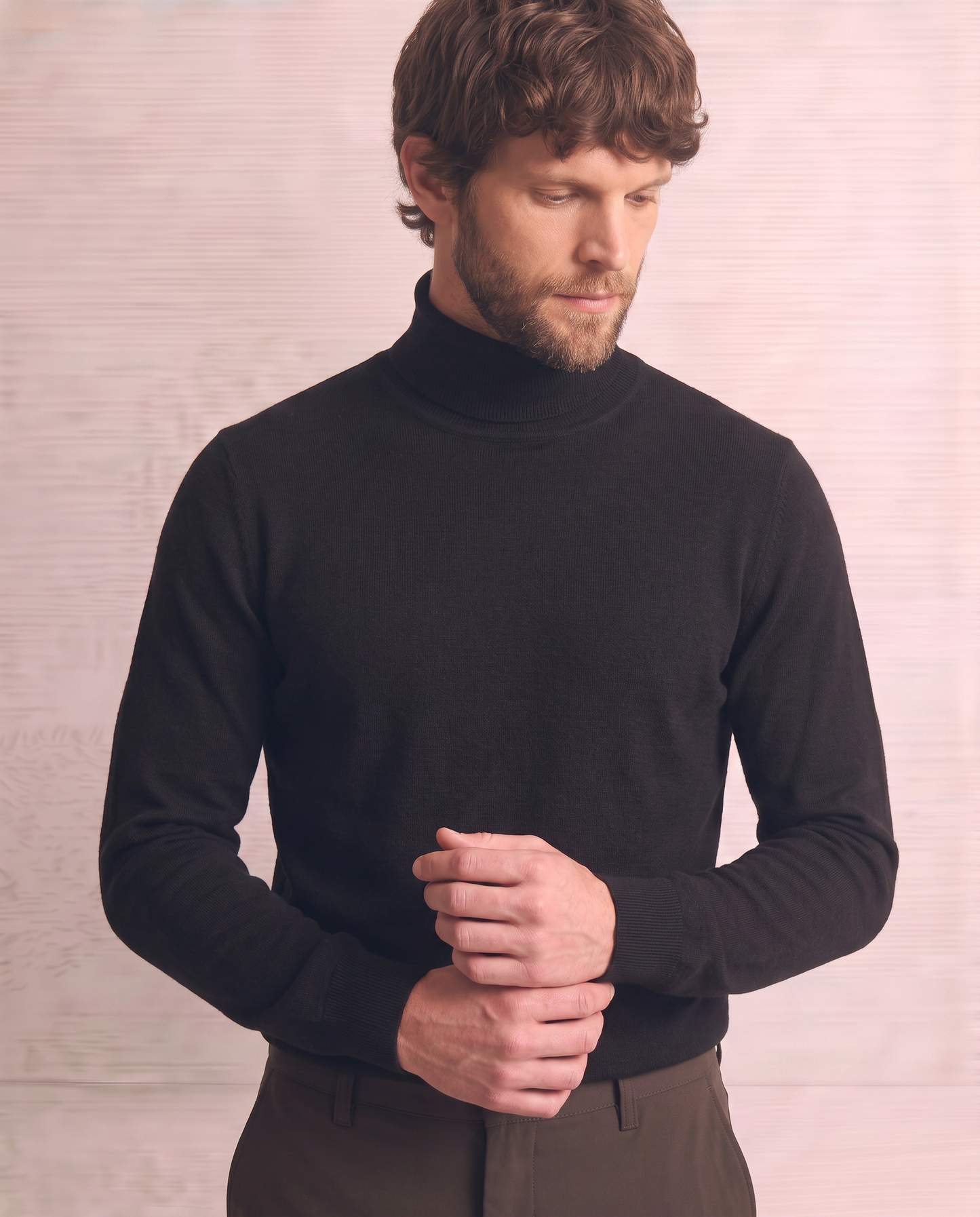 Maglia Dolcevita Soft Touch Basic Regular Fit - Nero
