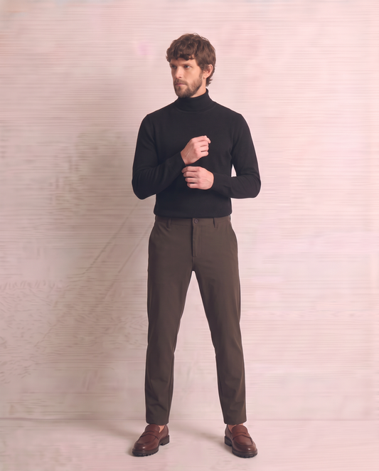 Maglia Dolcevita Soft Touch Basic Regular Fit - Nero
