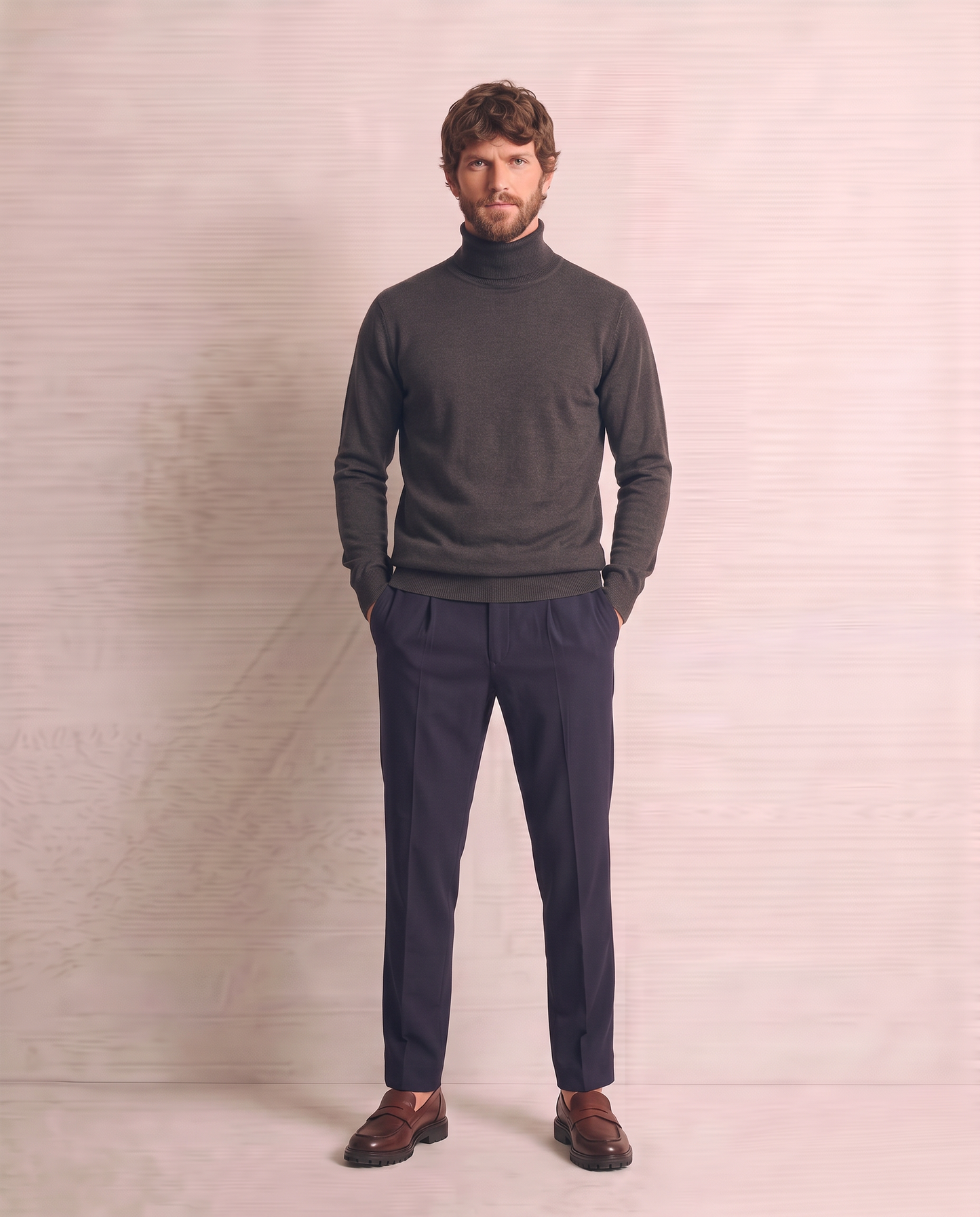 Maglia Dolcevita Soft Touch Basic Regular Fit - Moro