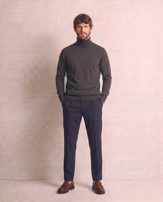 Maglia Dolcevita Soft Touch Basic Regular Fit - Moro