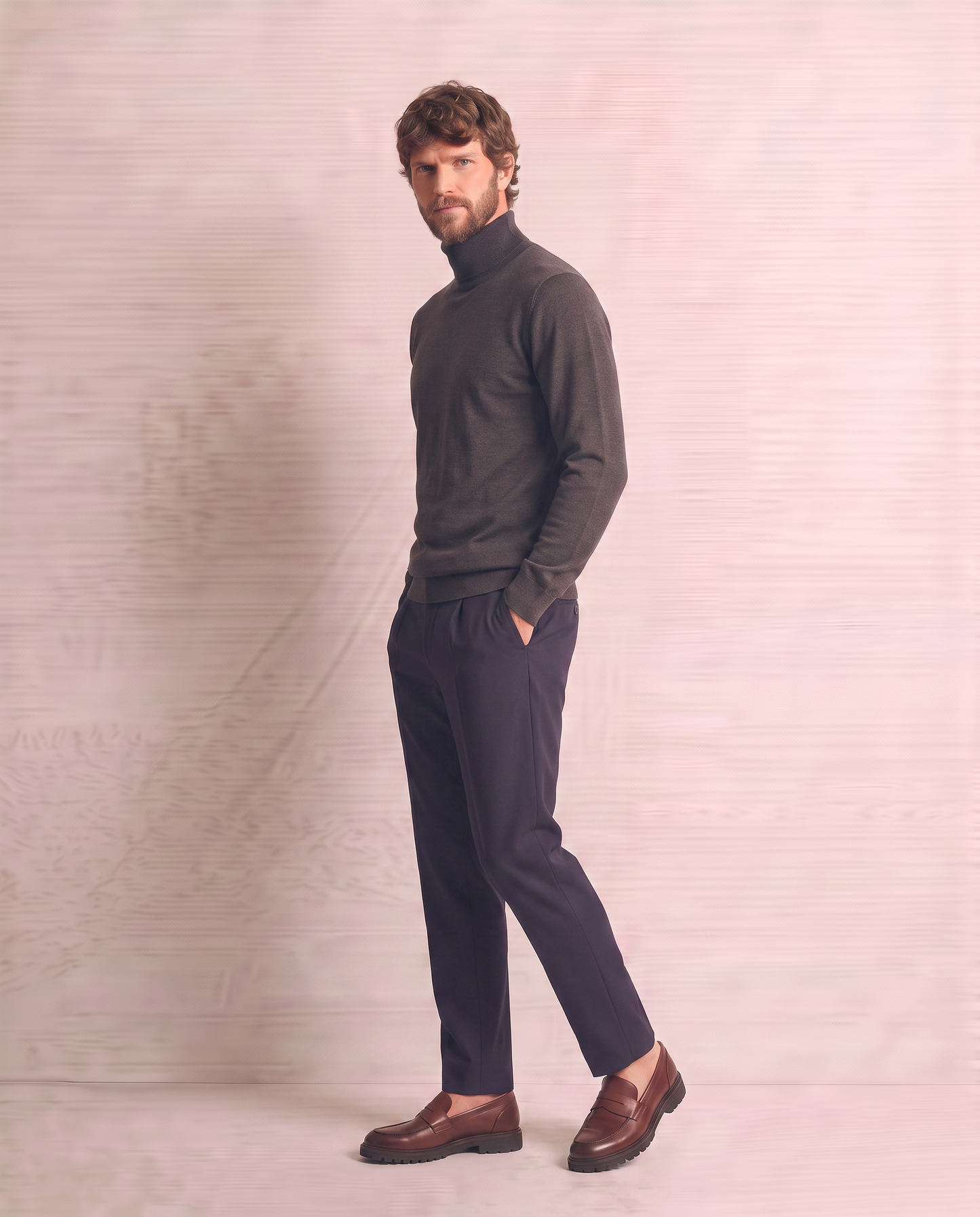Maglia Dolcevita Soft Touch Basic Regular Fit - Moro