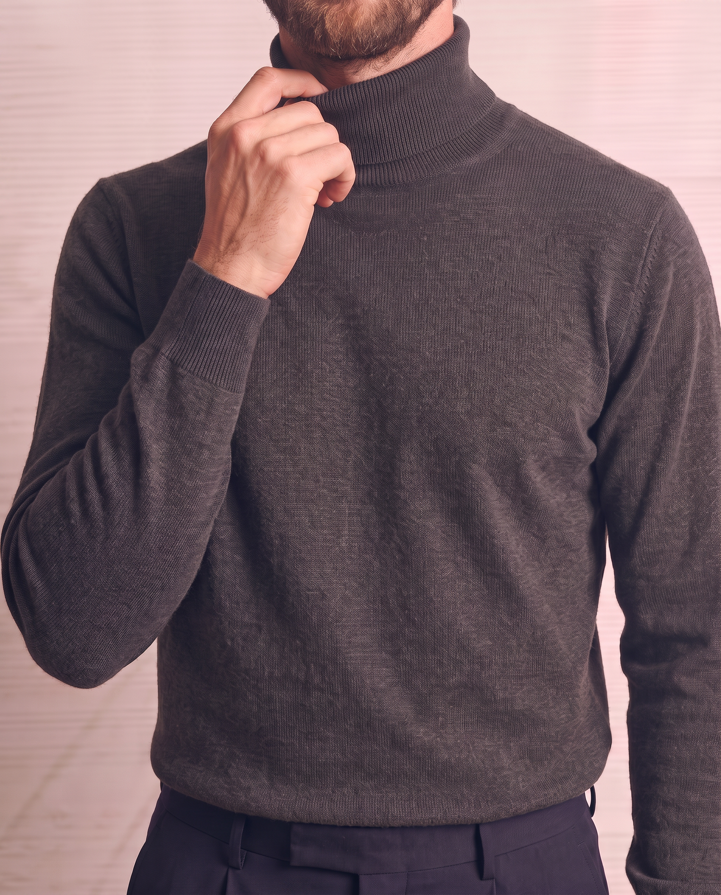 Maglia Dolcevita Soft Touch Basic Regular Fit - Moro
