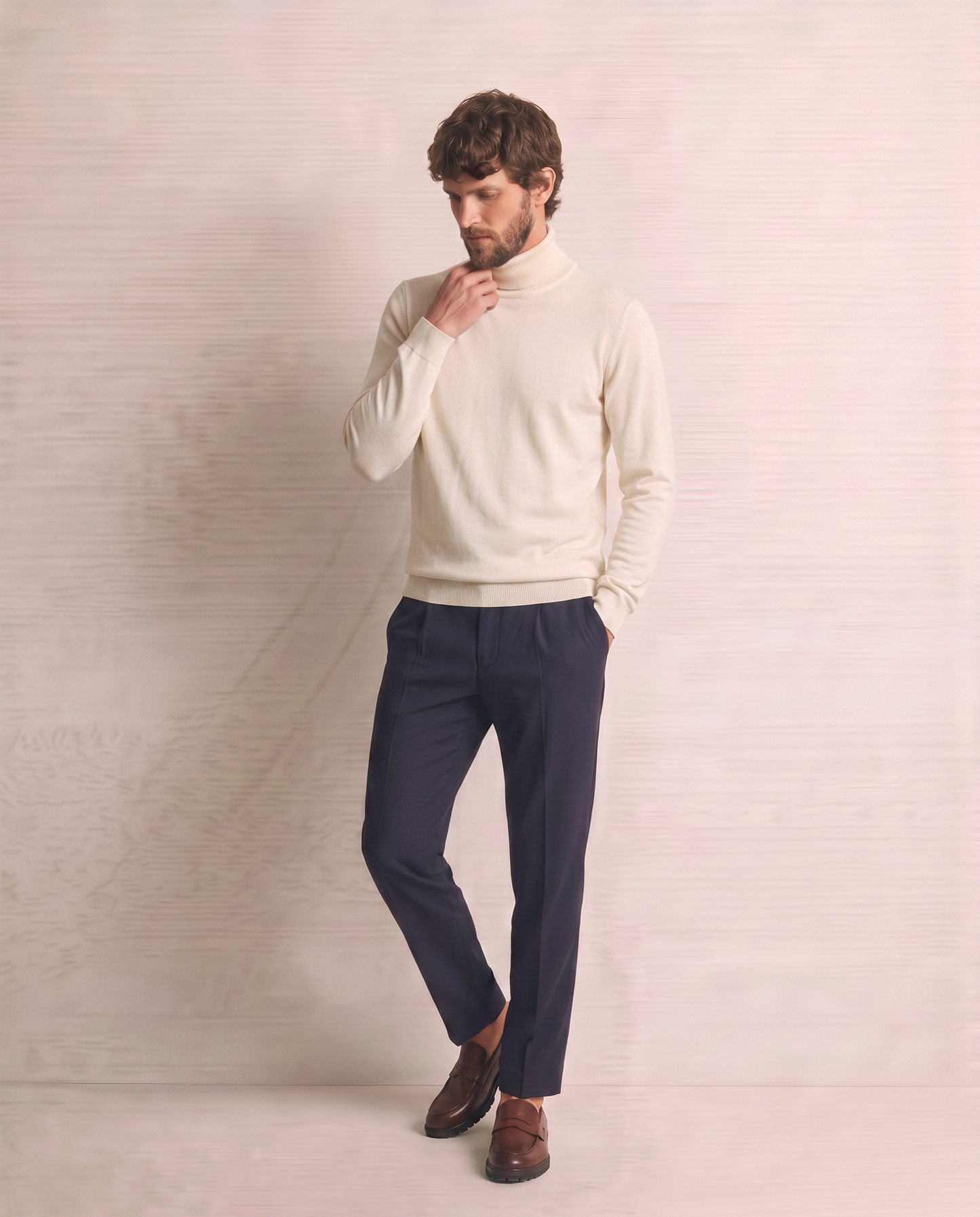 Maglia Dolcevita Soft Touch Basic Regular Fit - Bianco
