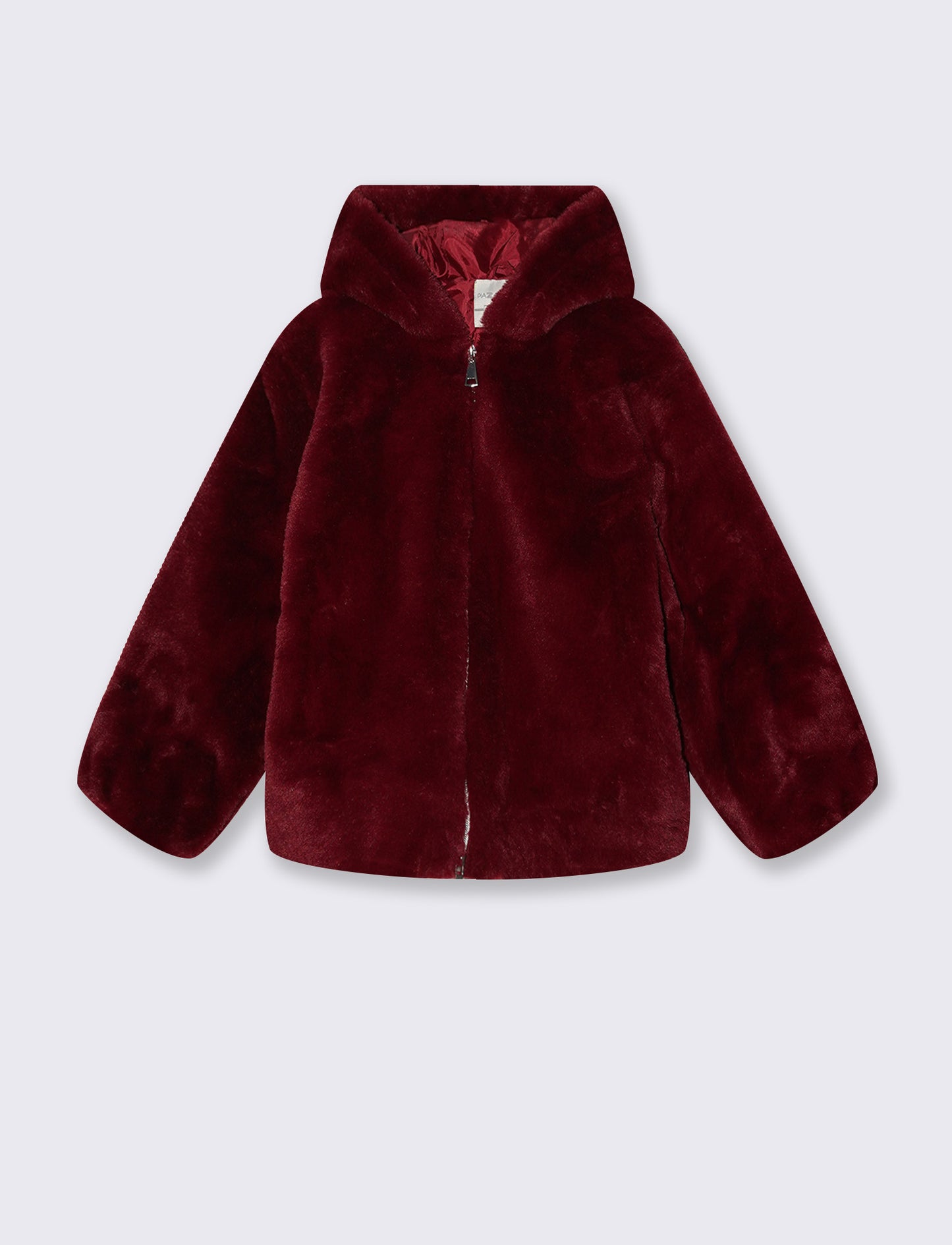 Faux fur hooded jacket - Red