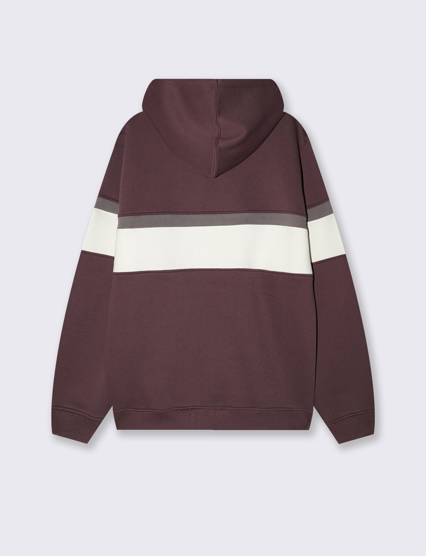 Hooded sweatshirt with contrast band - Red