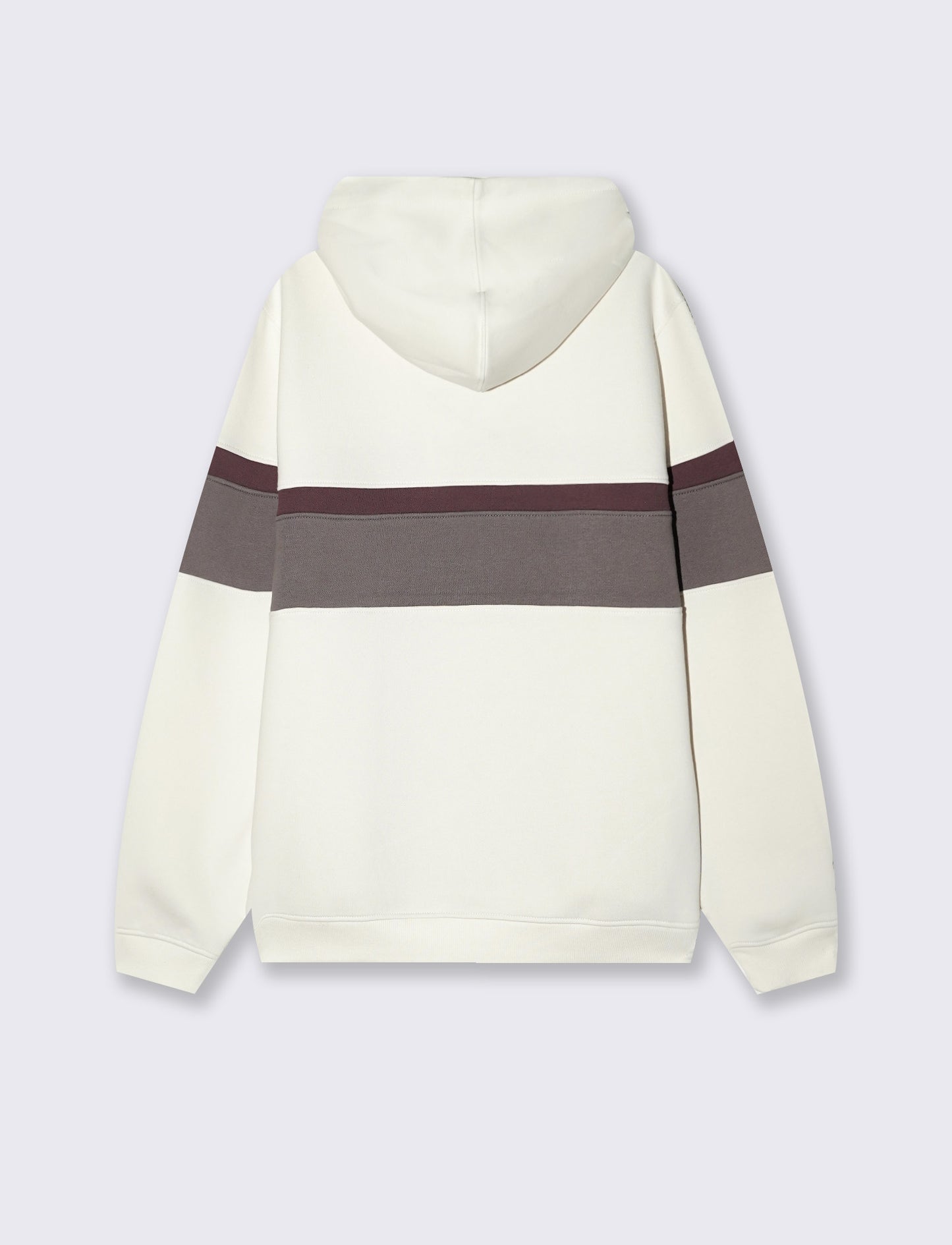 Felpa con cappuccio e fascia contrasto - Bianco sporco