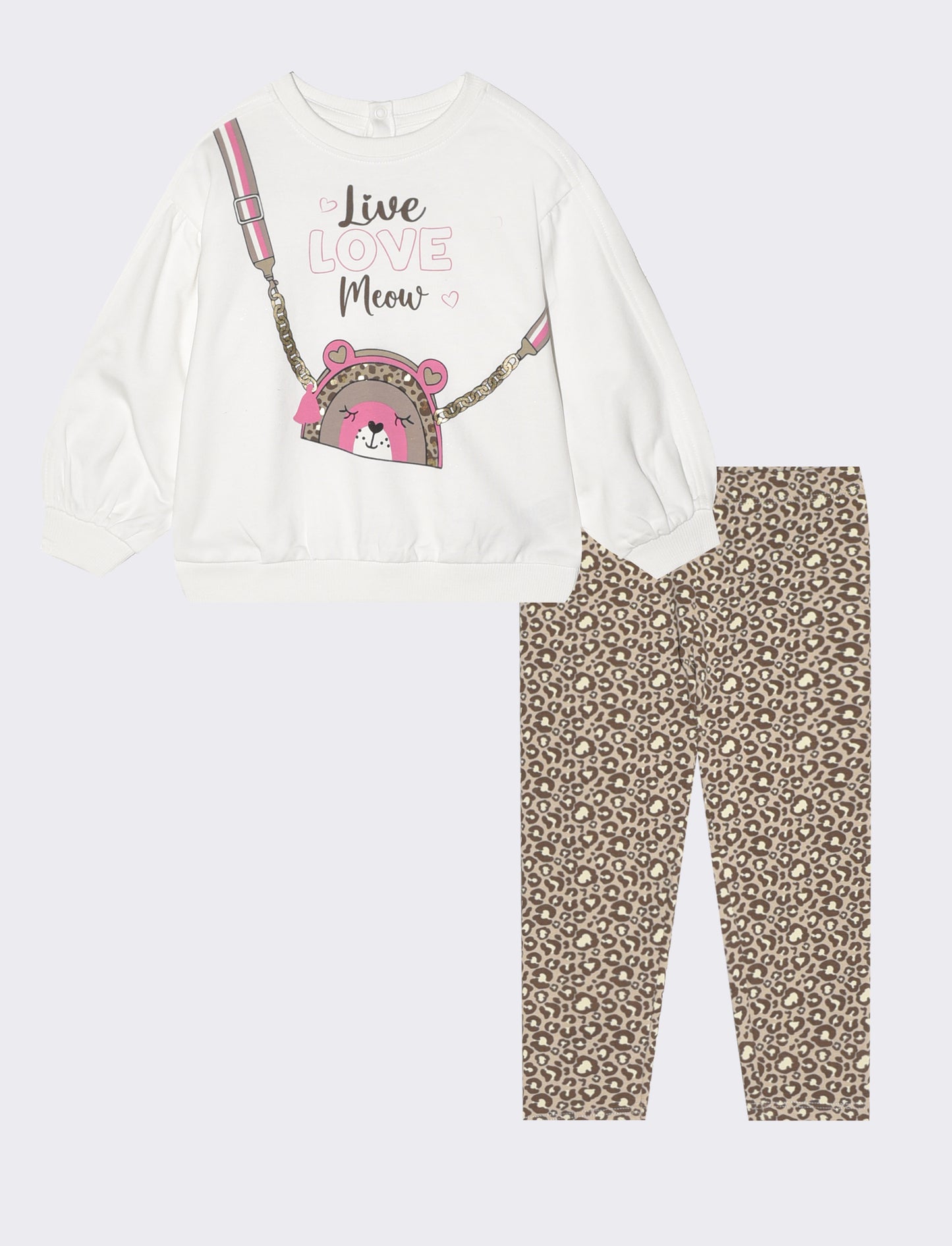 Set Sweatshirt and Leggings Comfort Cool - White