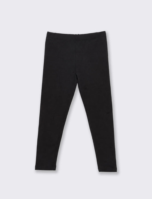 Leggings da bambina con interno garzato - Nero