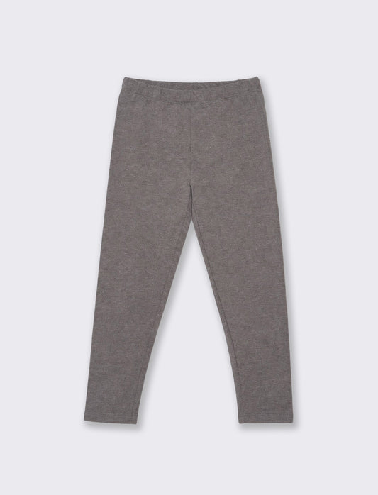 Leggings da bambina con interno garzato - Grigio mel.