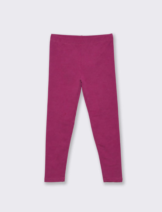 Leggings da bambina con interno garzato - Fuxia azalea