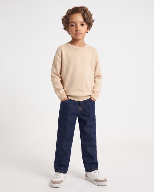 Pullover crew neck in two colors - White