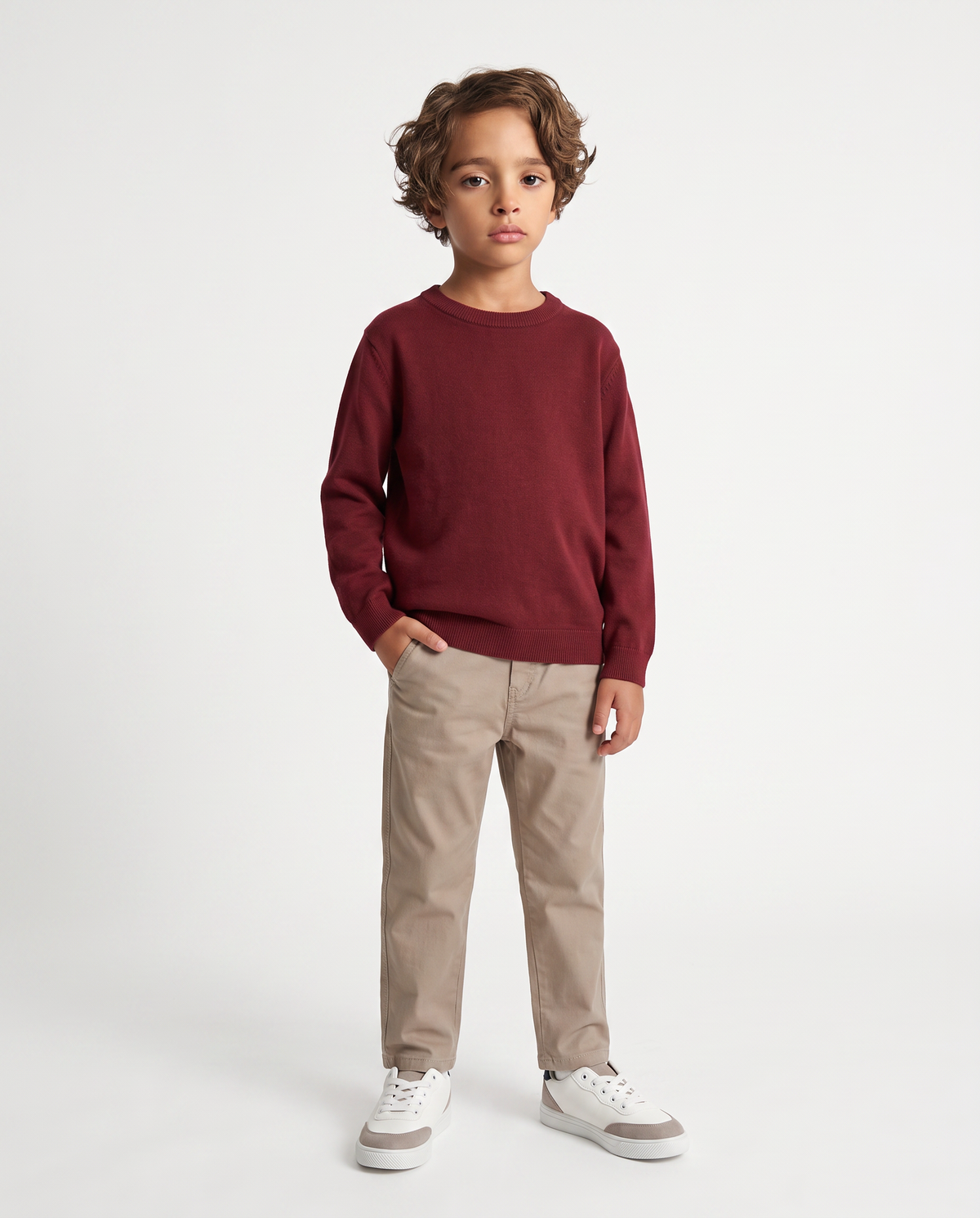 Pullover crew neck in two colors - Red