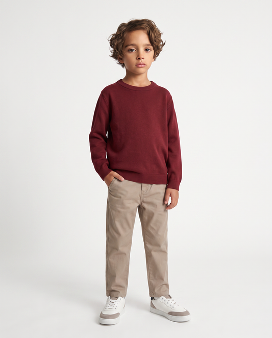 Pullover crew neck in two colors - Red