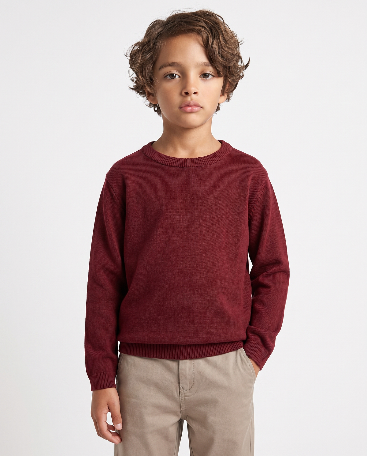 Pullover crew neck in two colors - Red