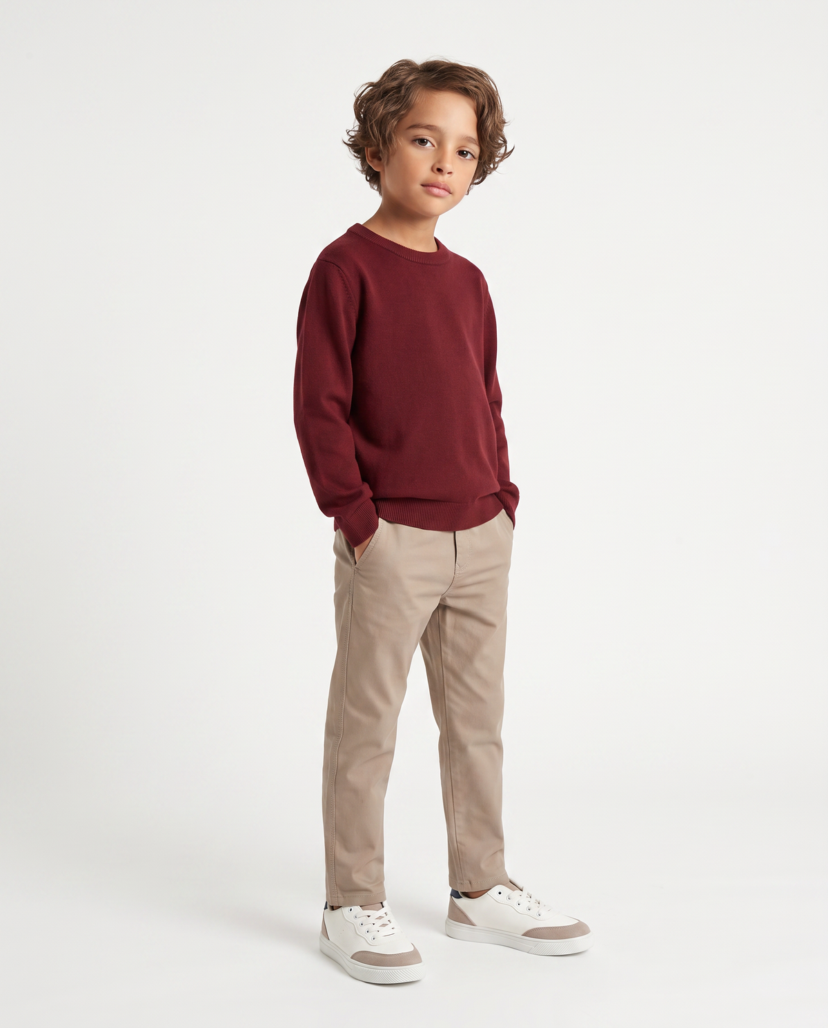 Pullover crew neck in two colors - Red
