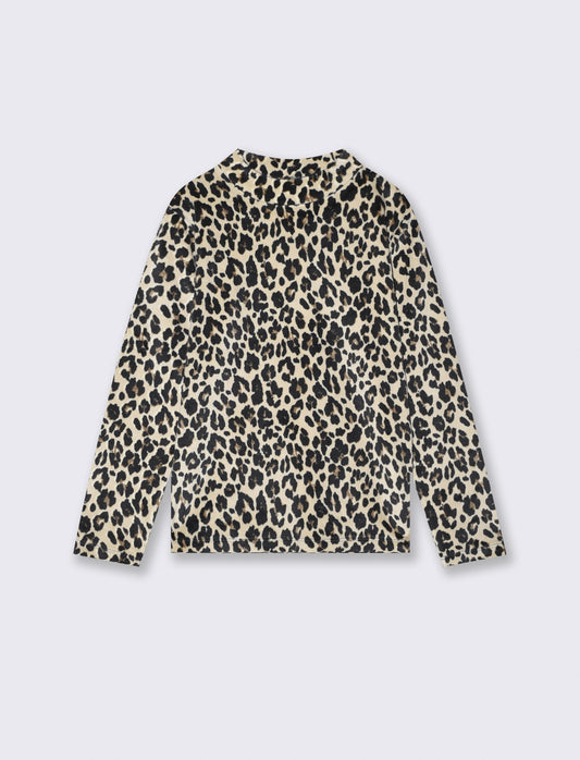 T-shirt Lupetto in ciniglia maculata e tigrata - Maculato