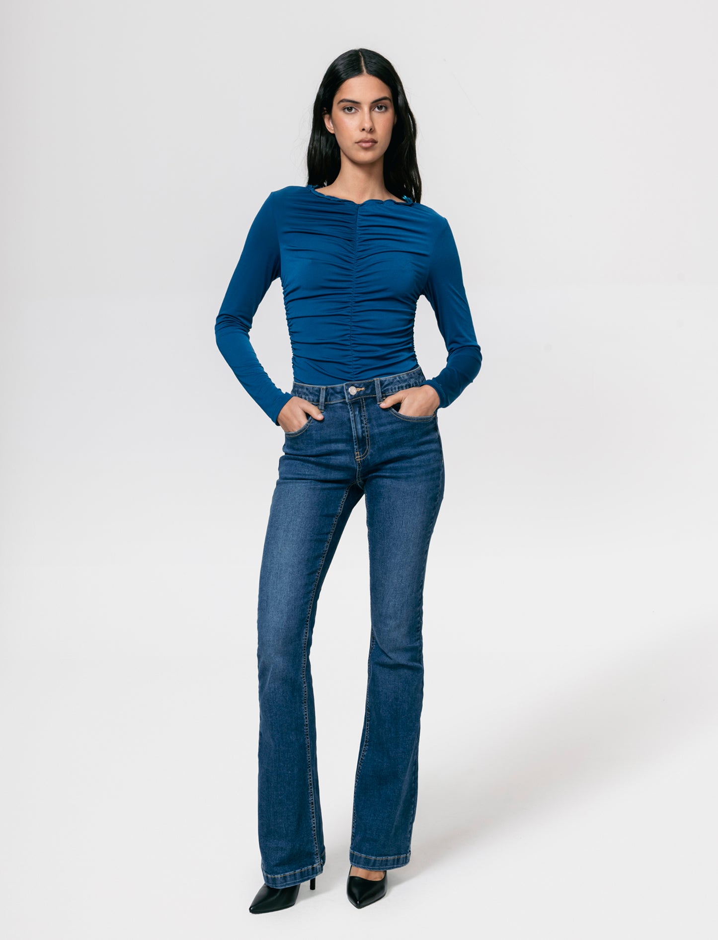 Bootcut Jeans with Regular Waist - Blue