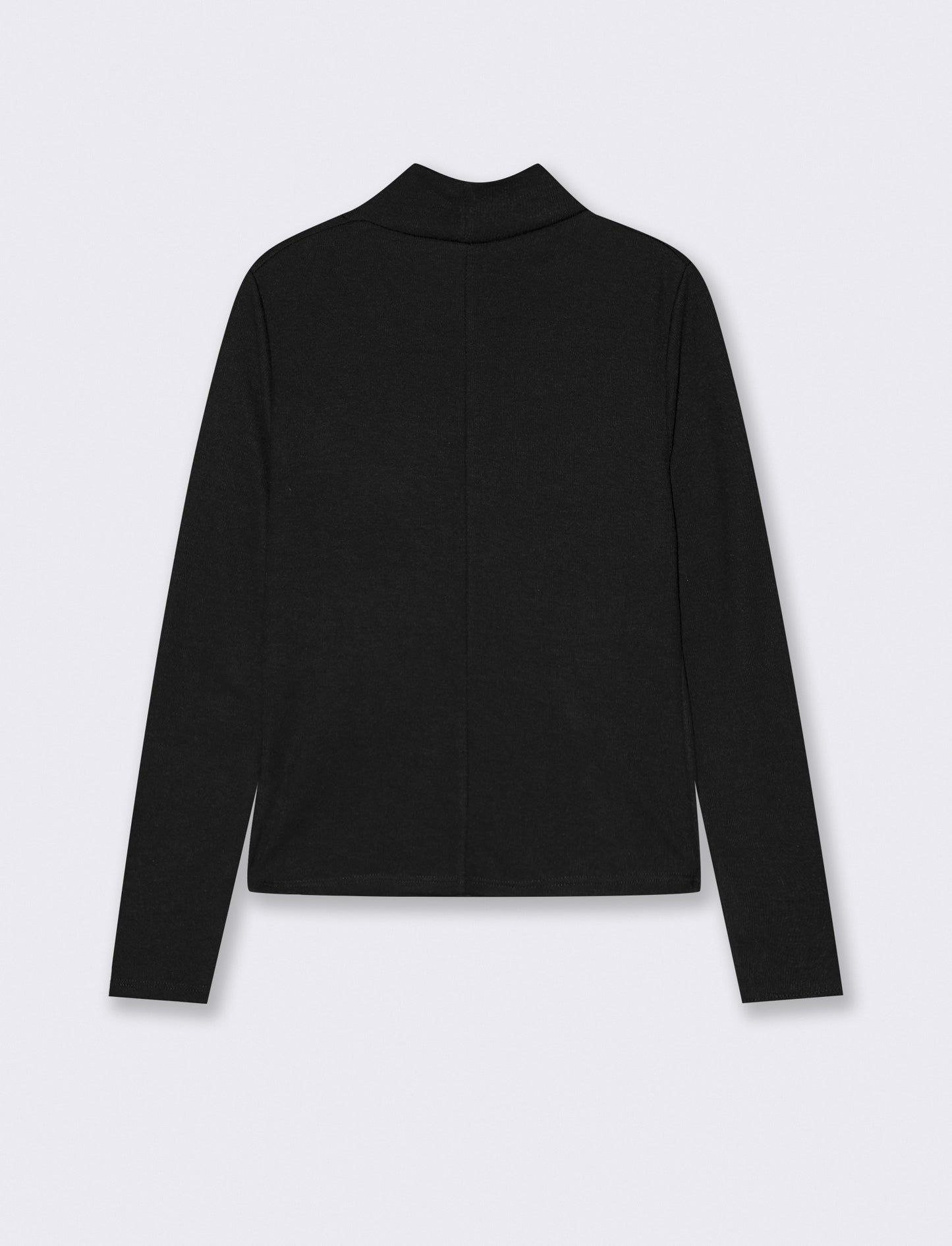 Maglia in tessuto morbido con scollo drappeggiato - Nero