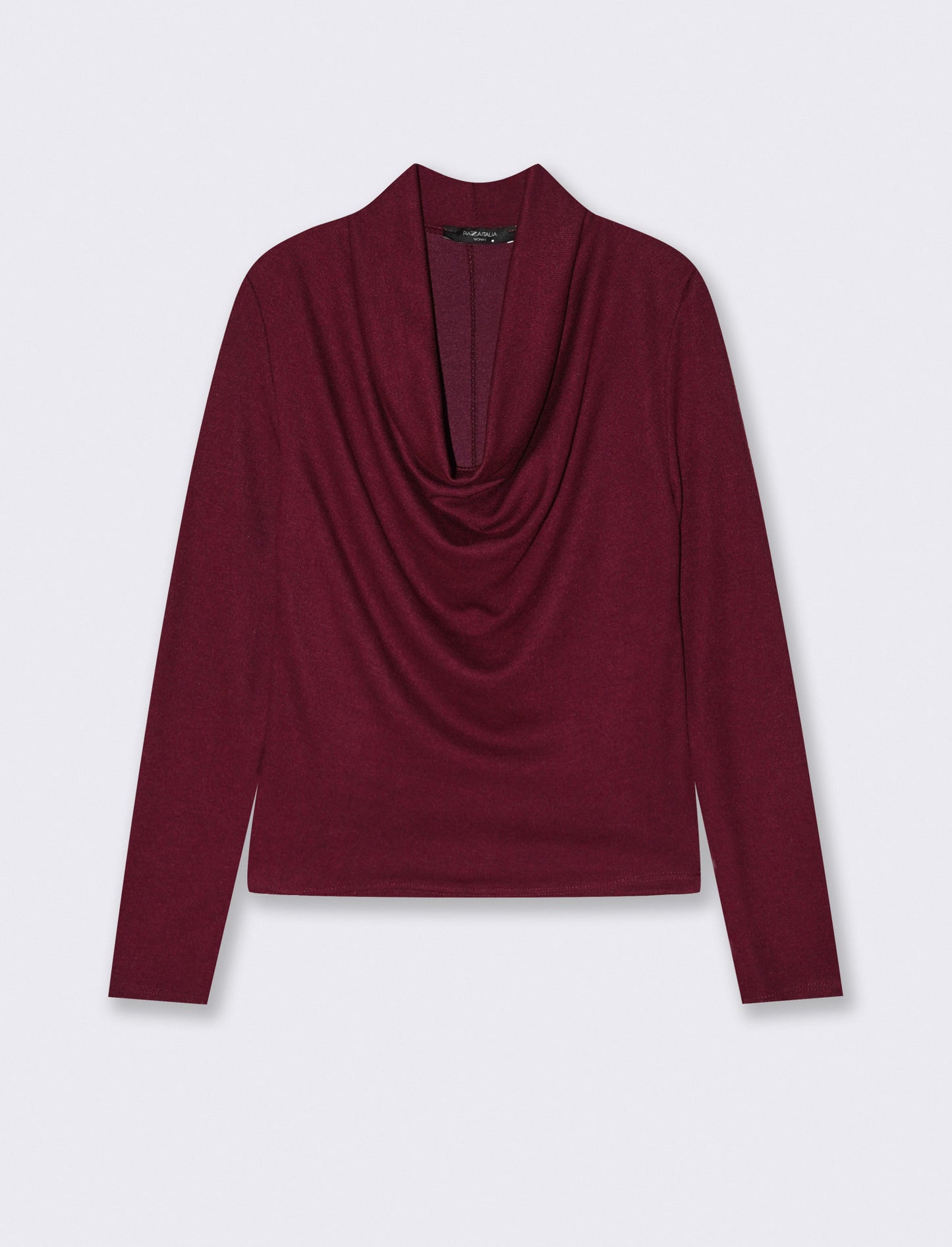 Maglia in tessuto morbido con scollo drappeggiato - Bordeaux