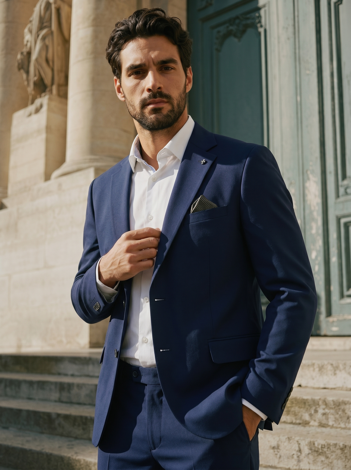 Blazer Formal Fit with Elegant Details - Blue