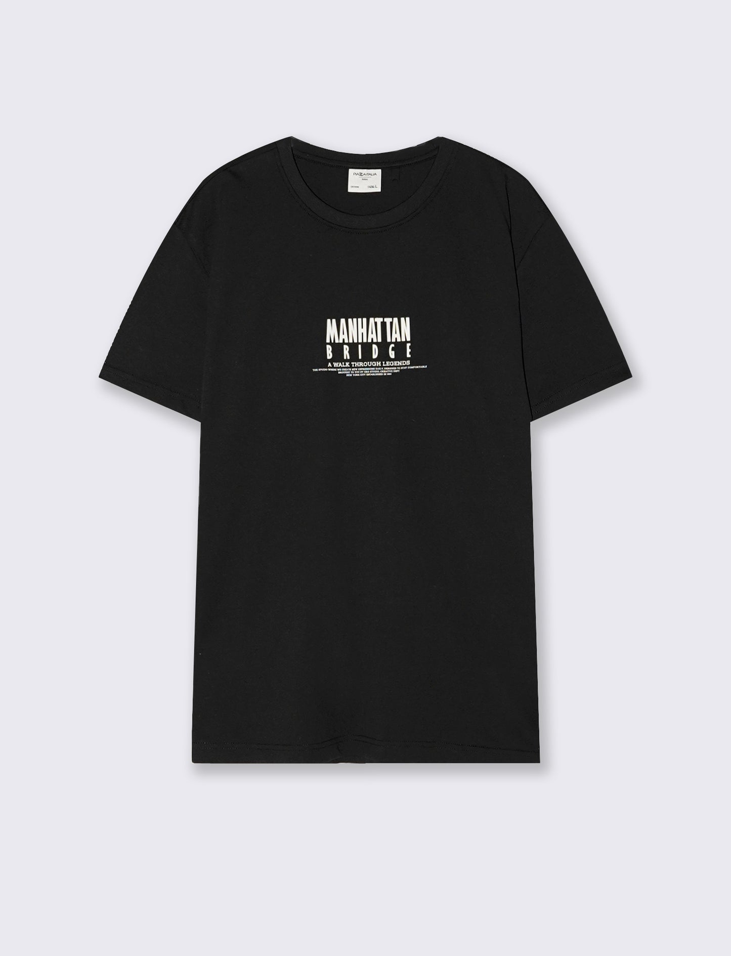 T-shirt cotone con stampa a rilievo - Nero