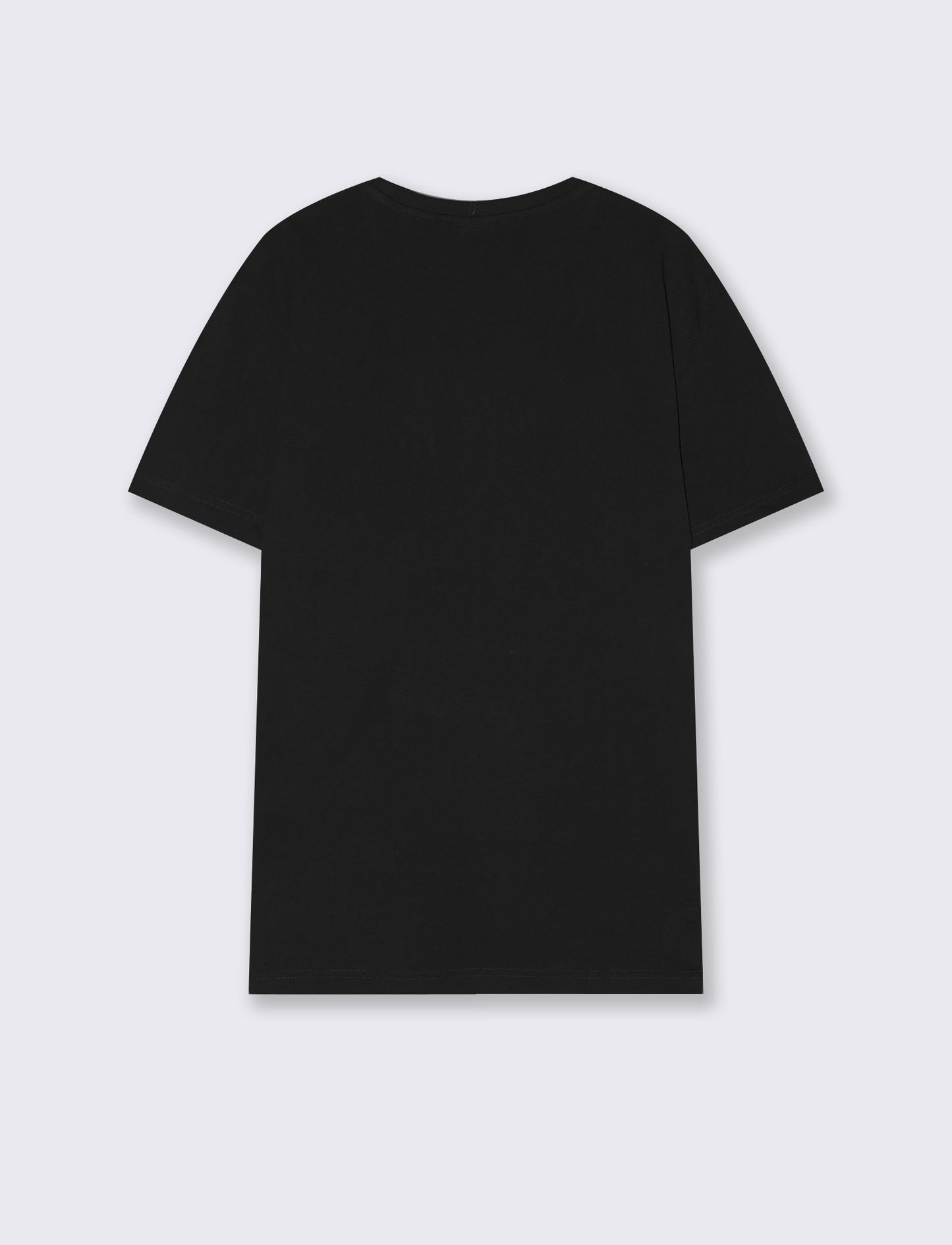 T-shirt cotone con stampa a rilievo - Nero