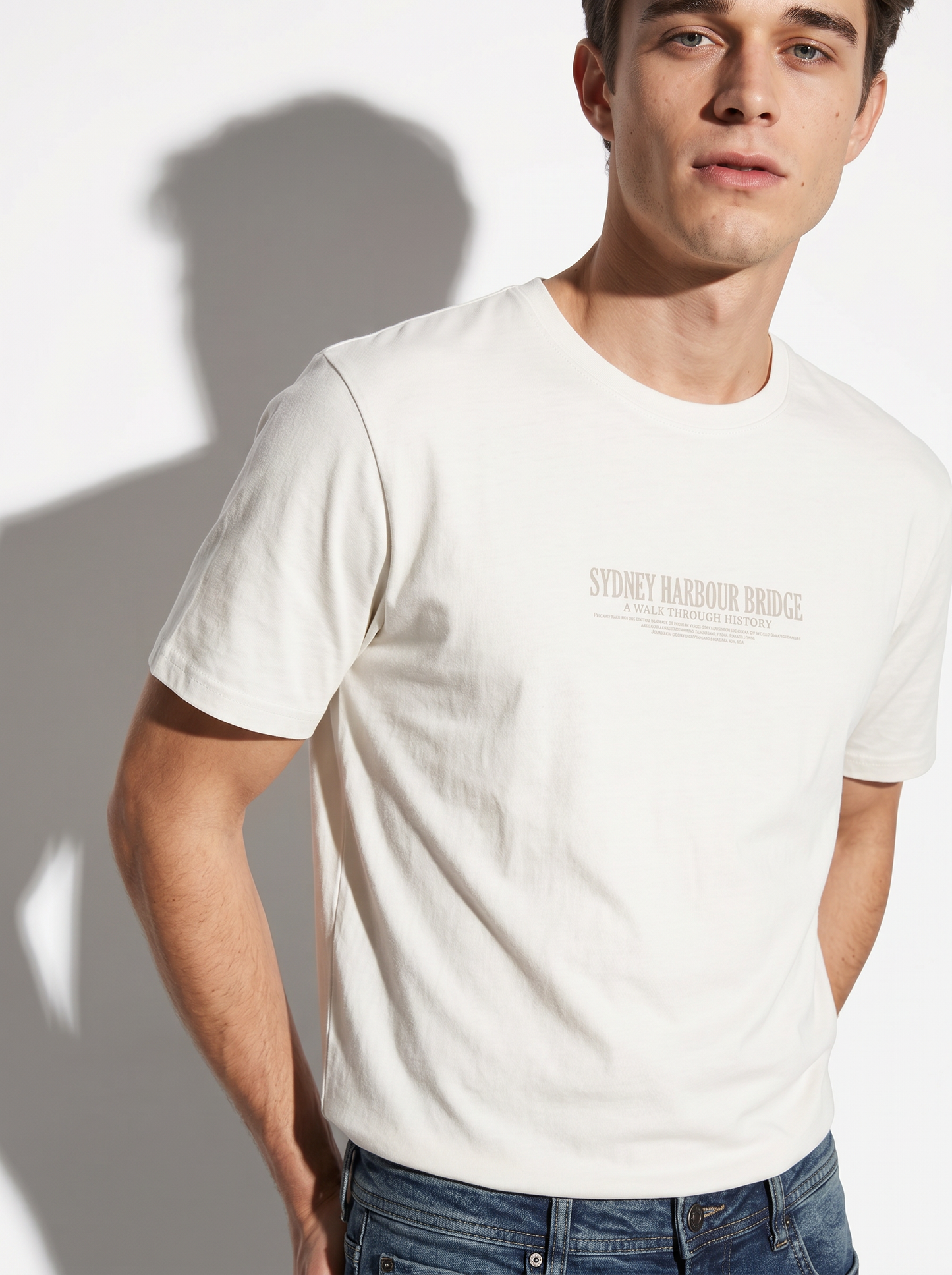 T-shirt cotone con stampa a rilievo - Bianco