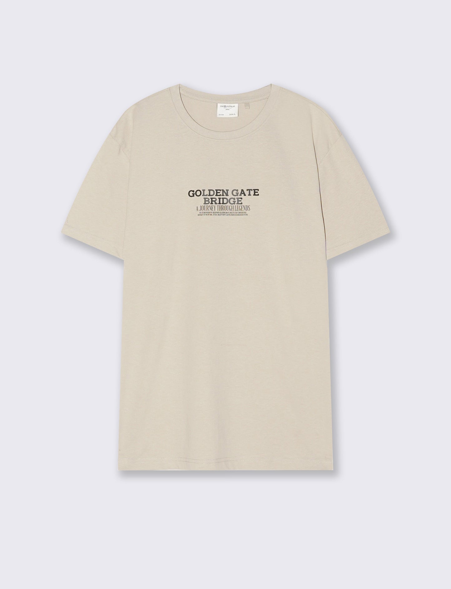 T-shirt cotone con stampa a rilievo - Beige