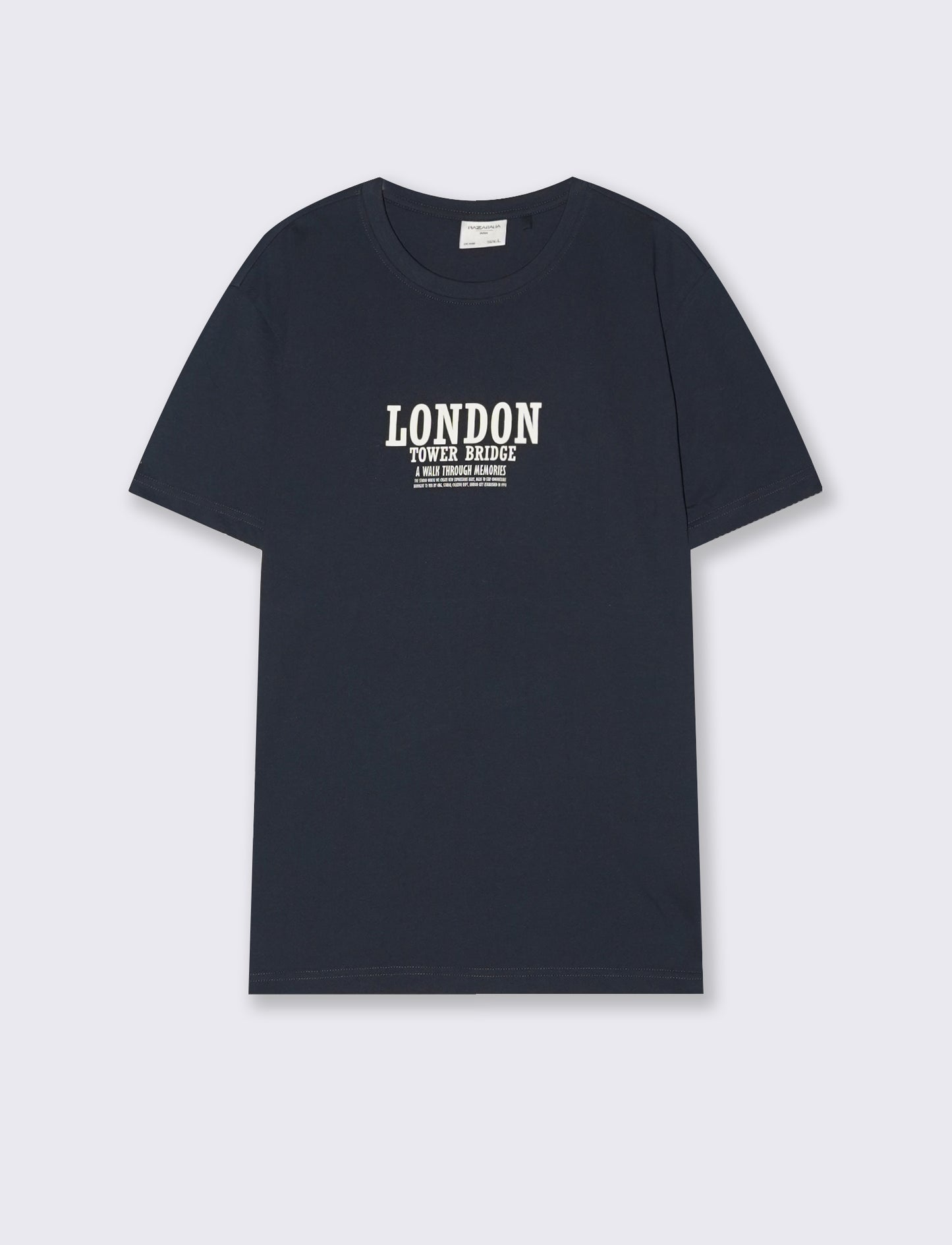 T-shirt cotone con stampa a rilievo - Blu