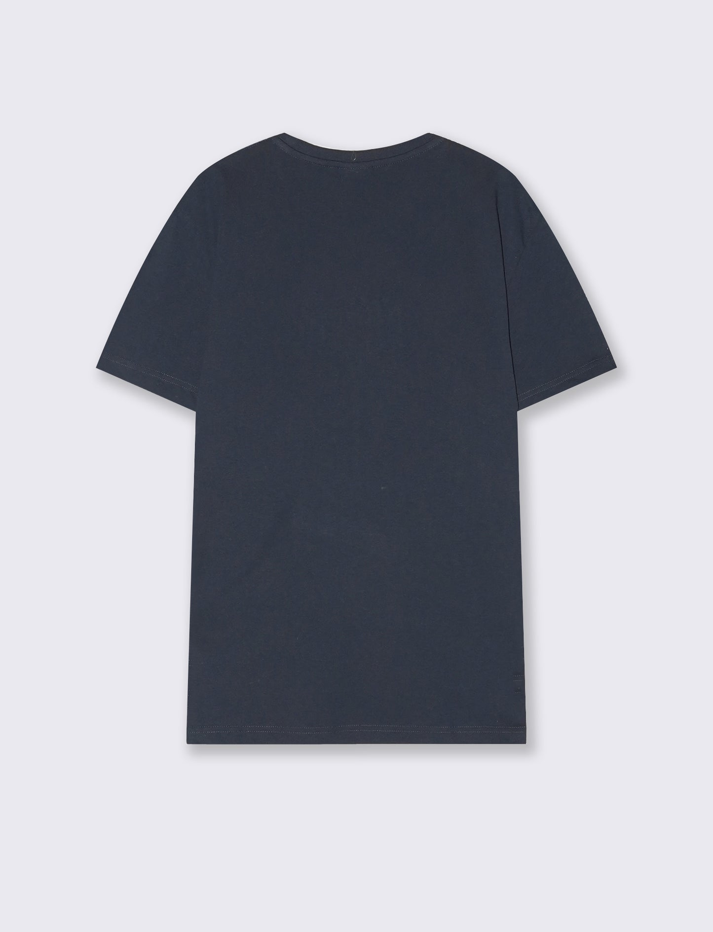 T-shirt cotone con stampa a rilievo - Blu