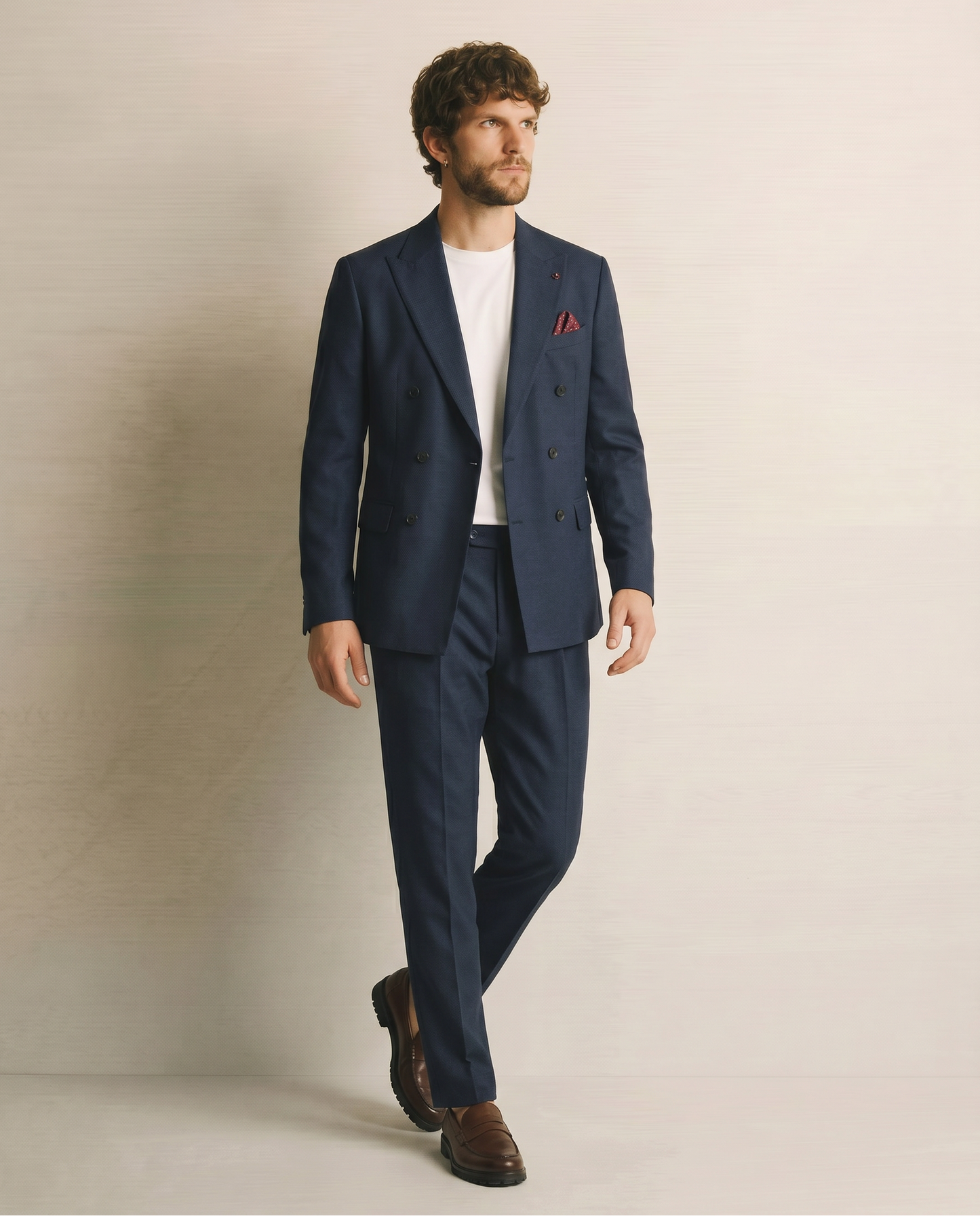 Pantaloni Formal Fit con Vita Elasticizzata - Blu