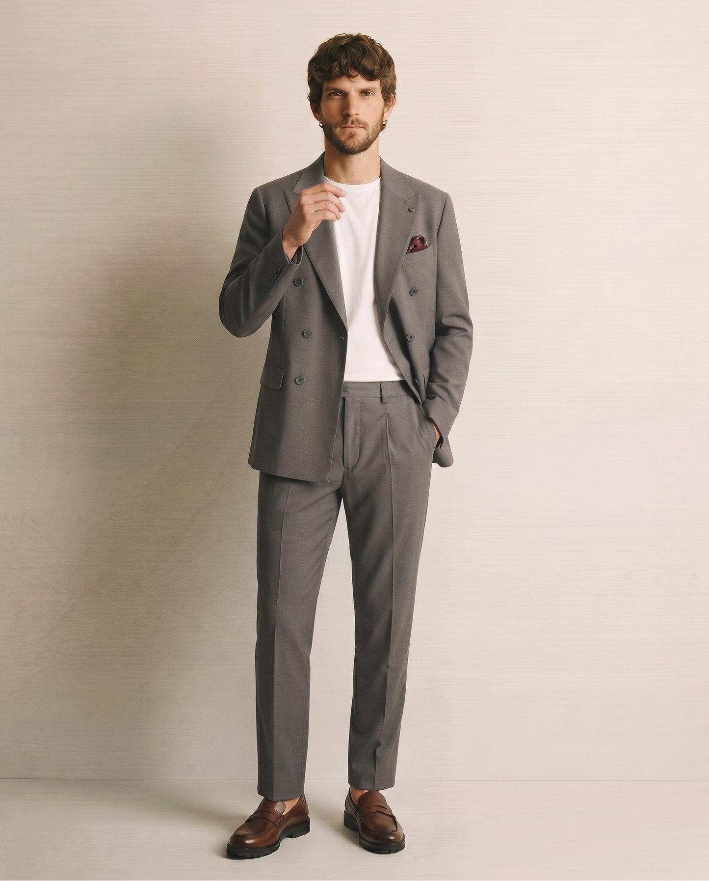 Pantaloni Formal Fit con Vita Elasticizzata - Antracite melange