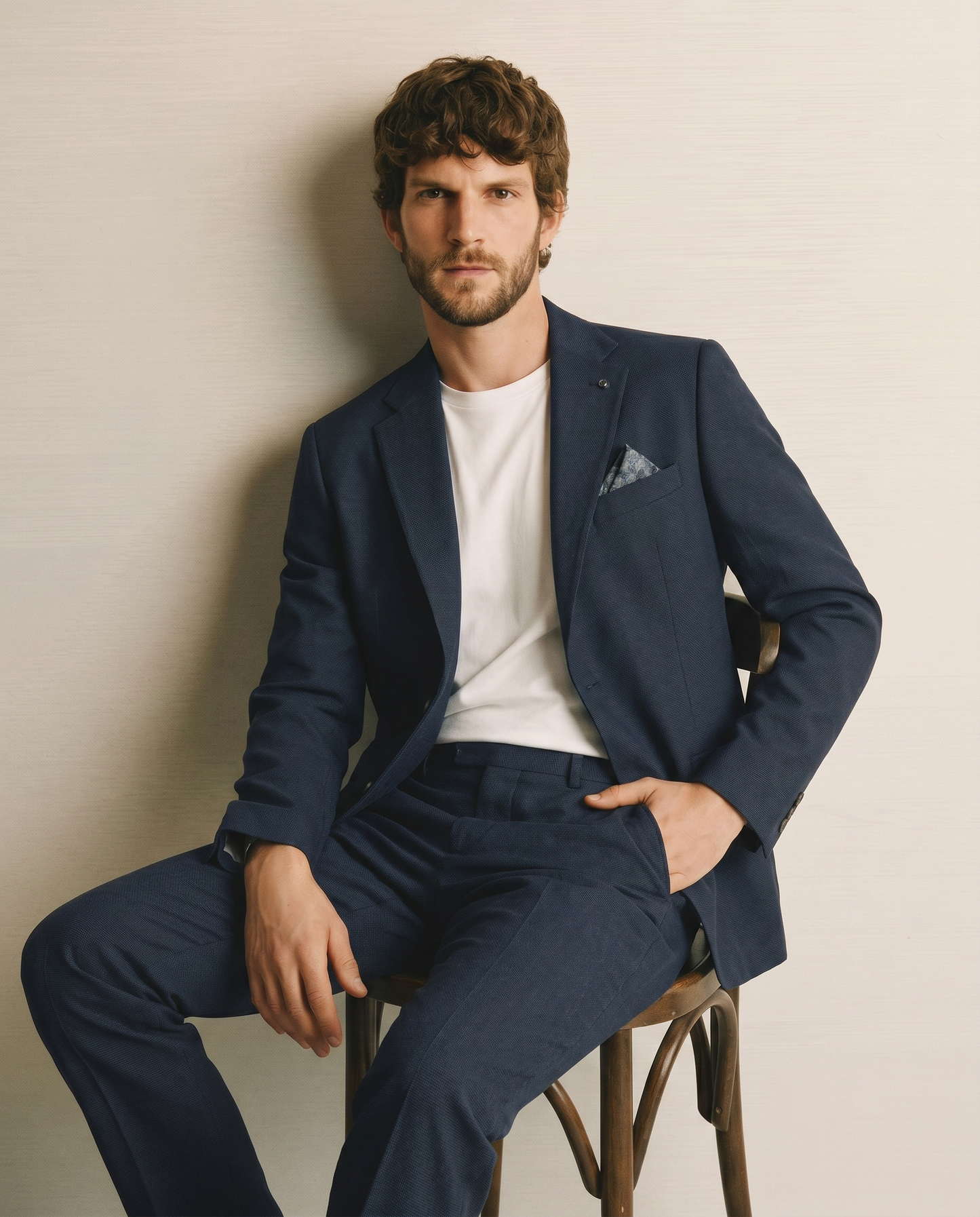 Blazer Formal Fit con Dettagli Eleganti - Blu