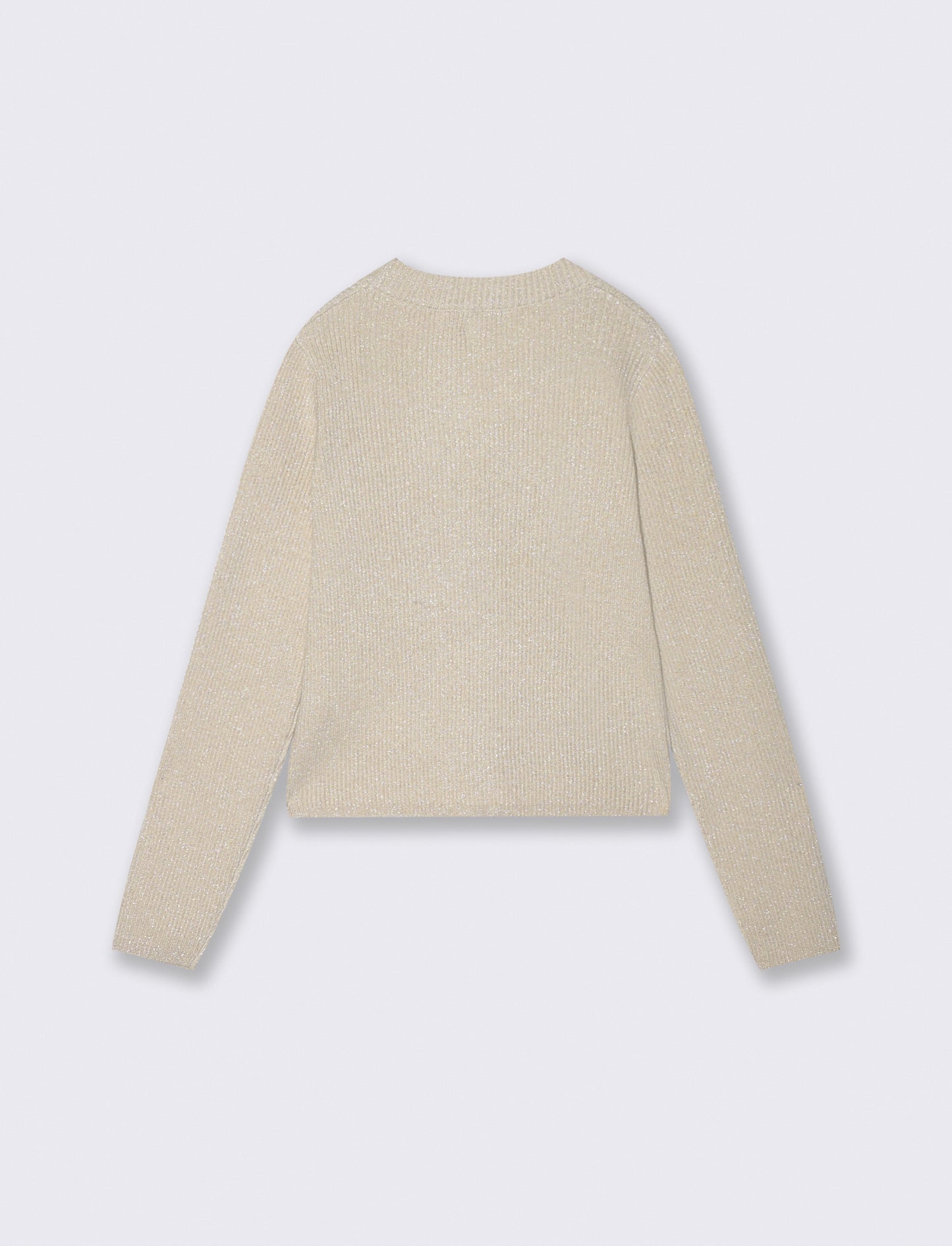 Cardigan metallizzato da bambina scollo V - Beige