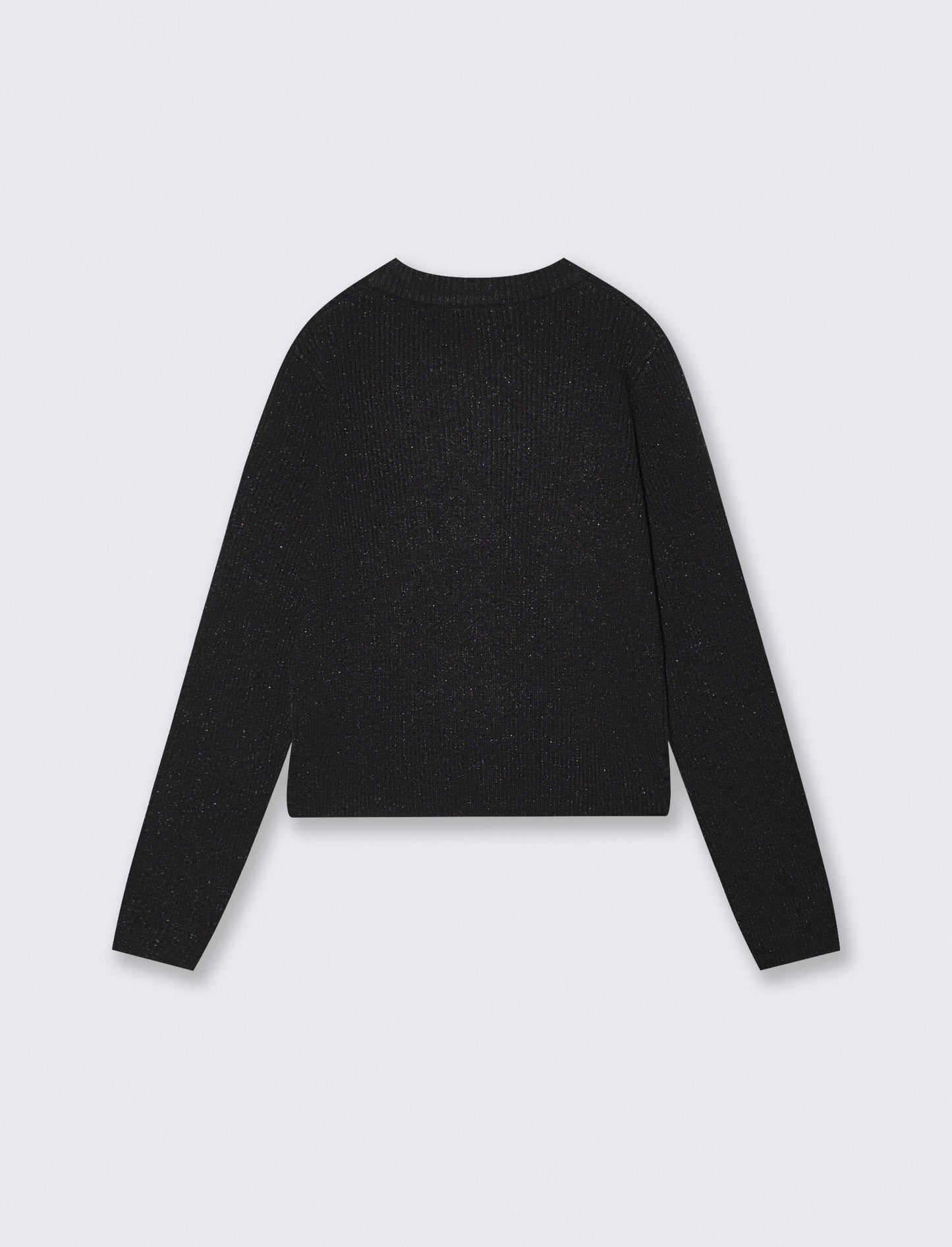 Metallic V-neck Cardigan for Girls - Black