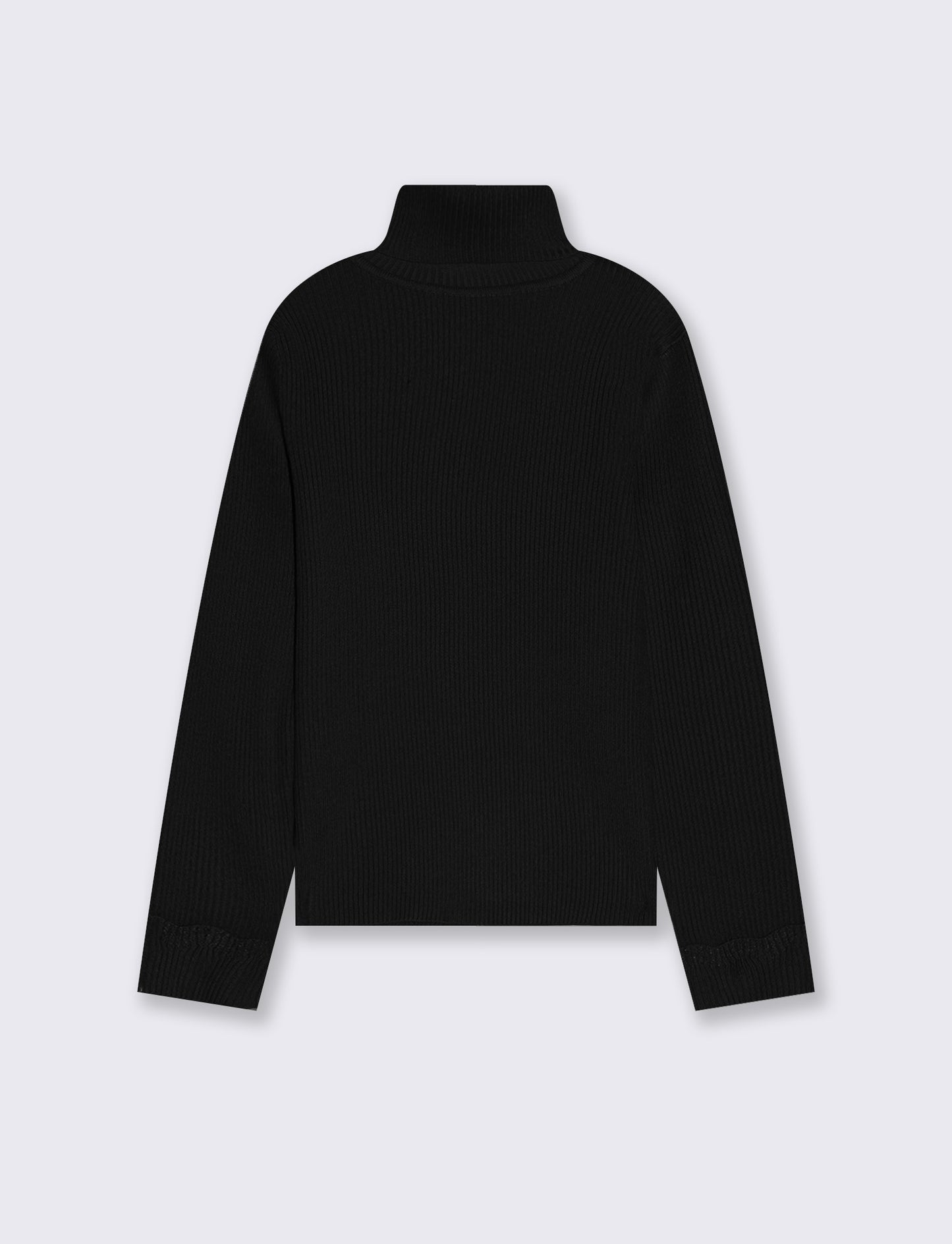 Maglia collo alto con polsino metallico - Nero