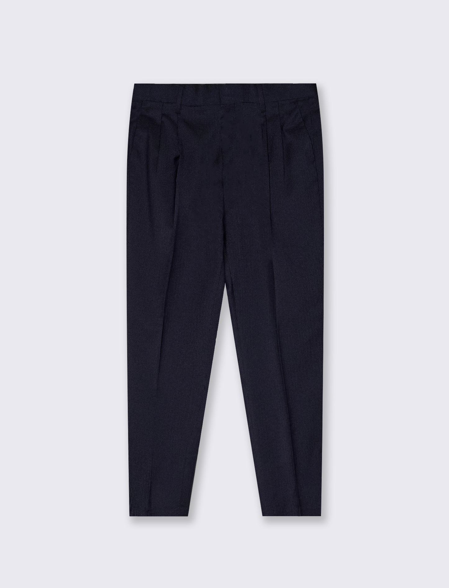 Pantaloni Formal Fit Effetto Occhio di Pernice - Blu