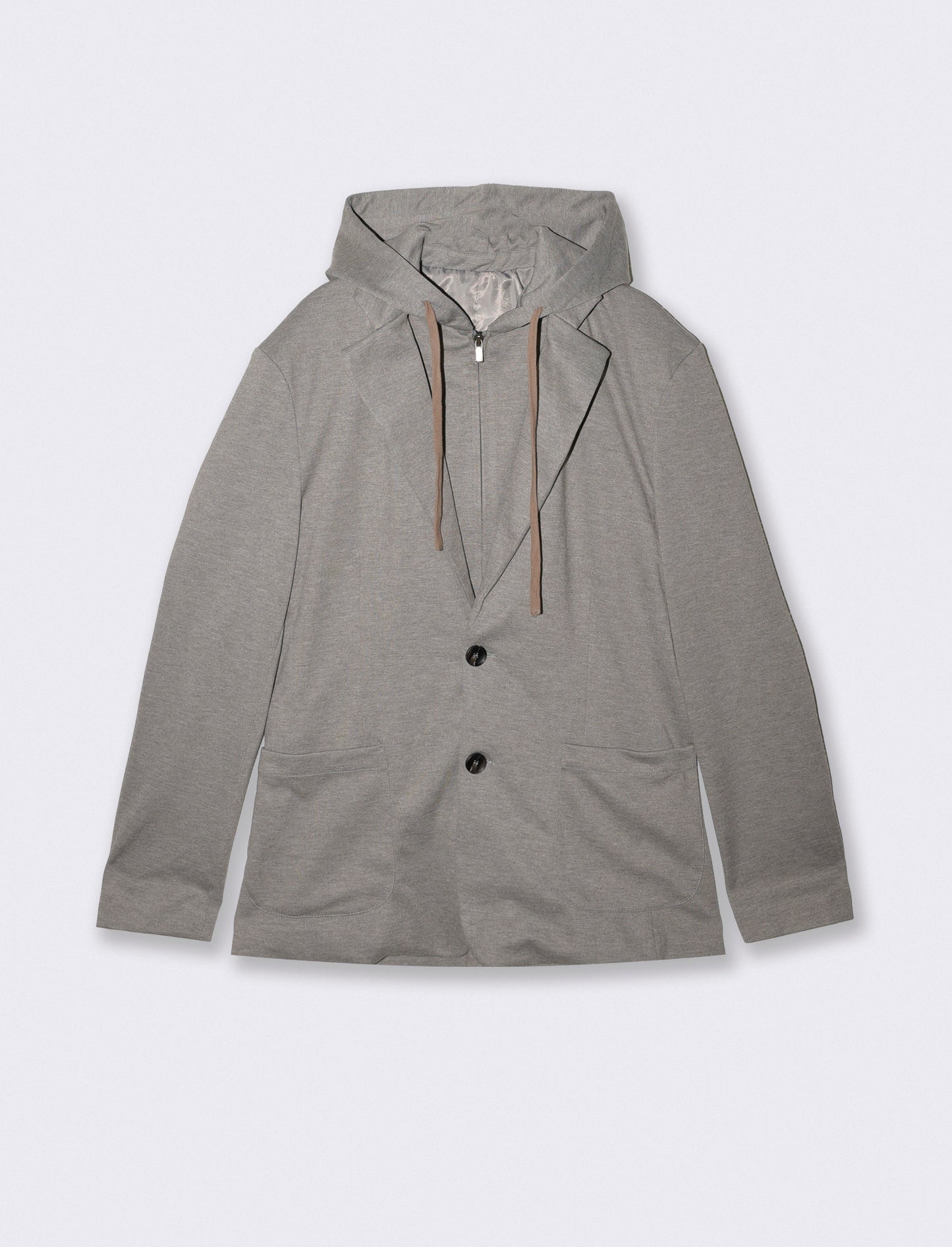 Blazer formale con cappuccio regolabile - Grigio mel.