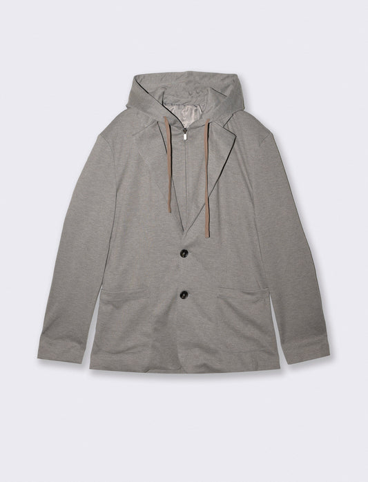 Blazer formale con cappuccio regolabile - Grigio mel.