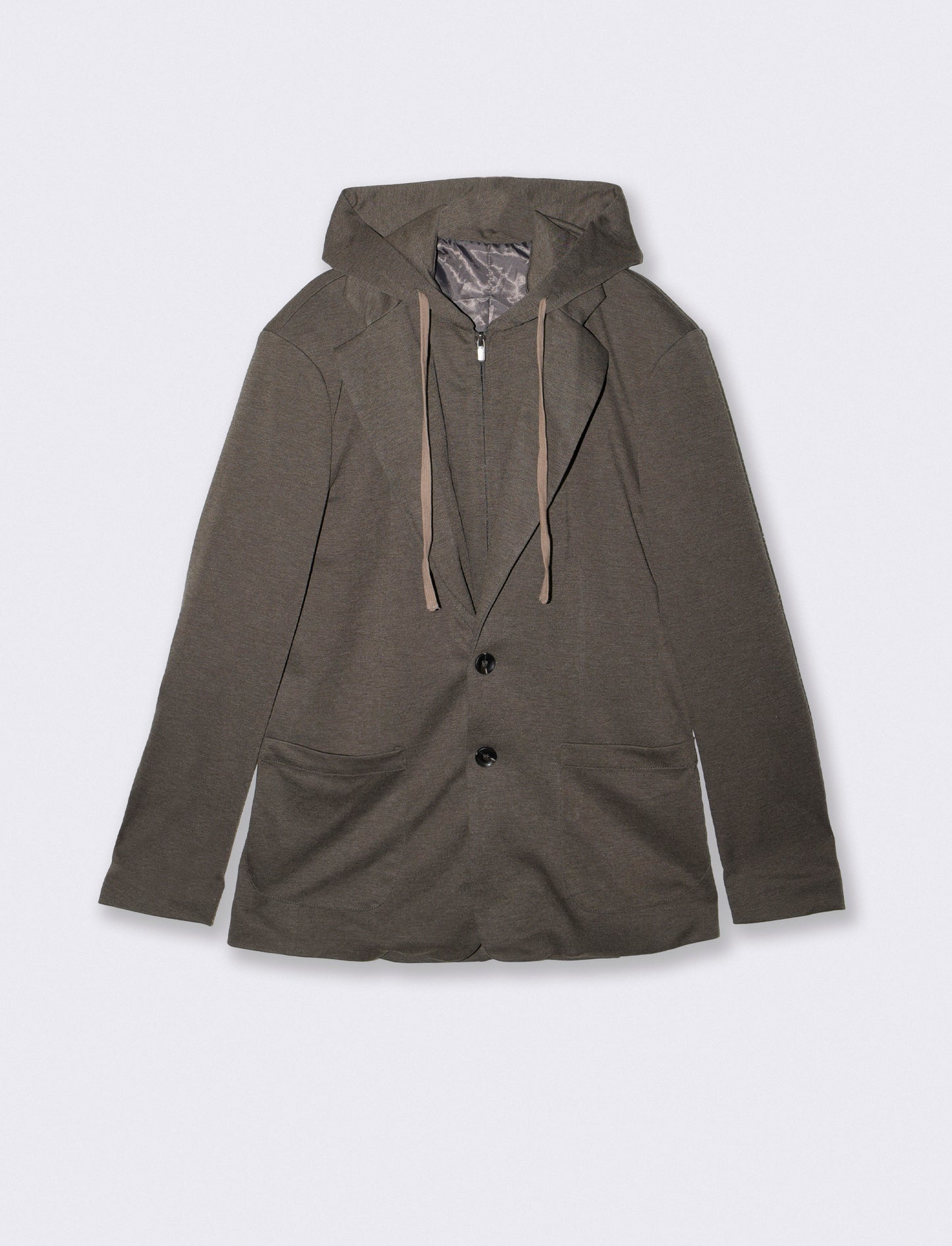 Blazer formale con cappuccio regolabile - Moro
