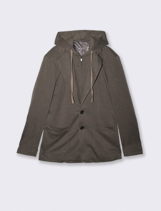 Blazer formale con cappuccio regolabile - Moro