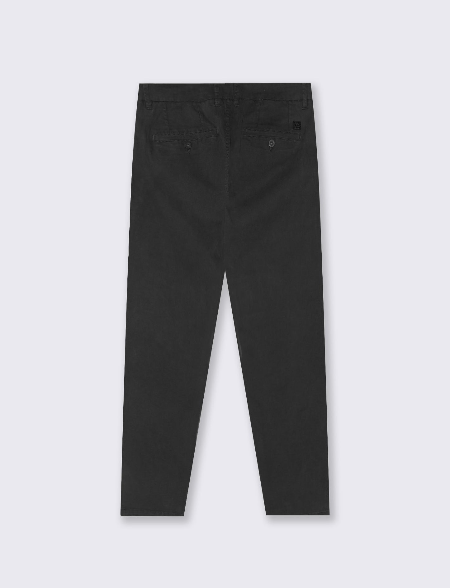 Slim Fit Twill Cotton Chino Pants - Black