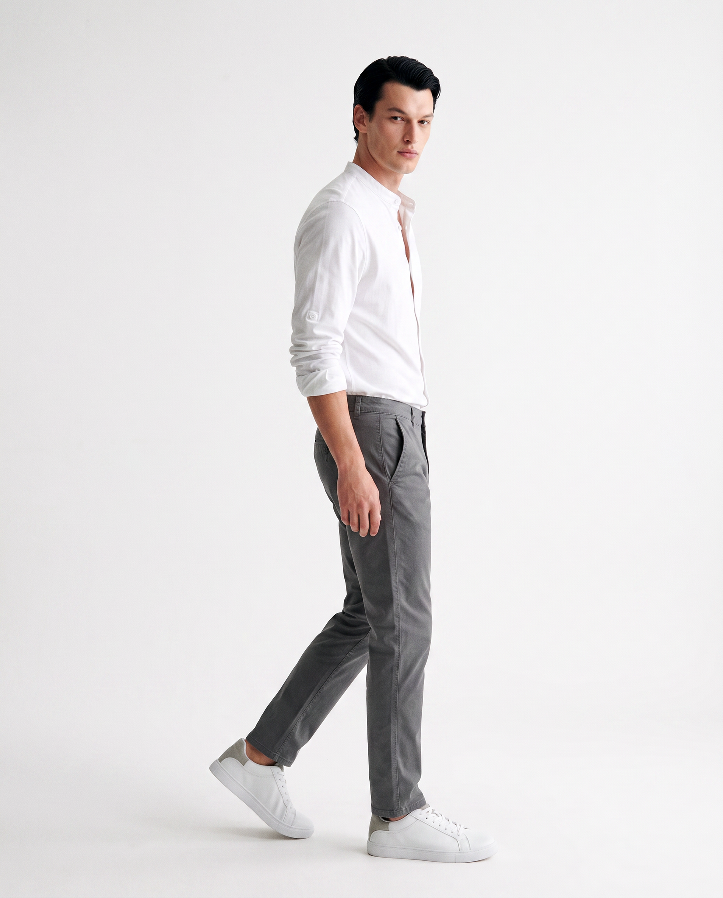 Pantaloni Chino Slim Fit in Cotone Twill - Avion