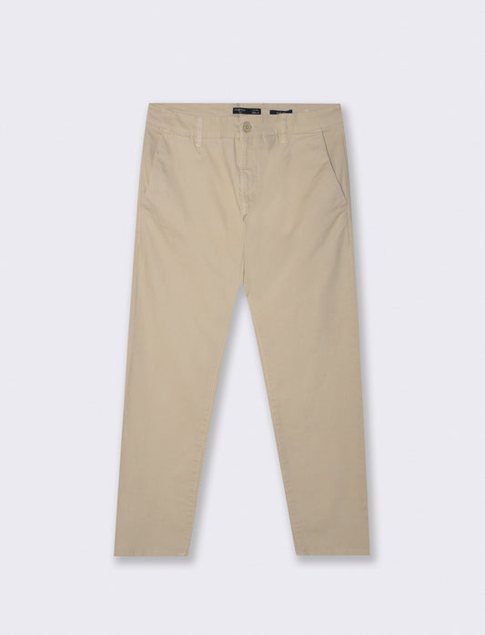 Pantaloni Chino Slim Fit in Cotone Twill - Sabbia