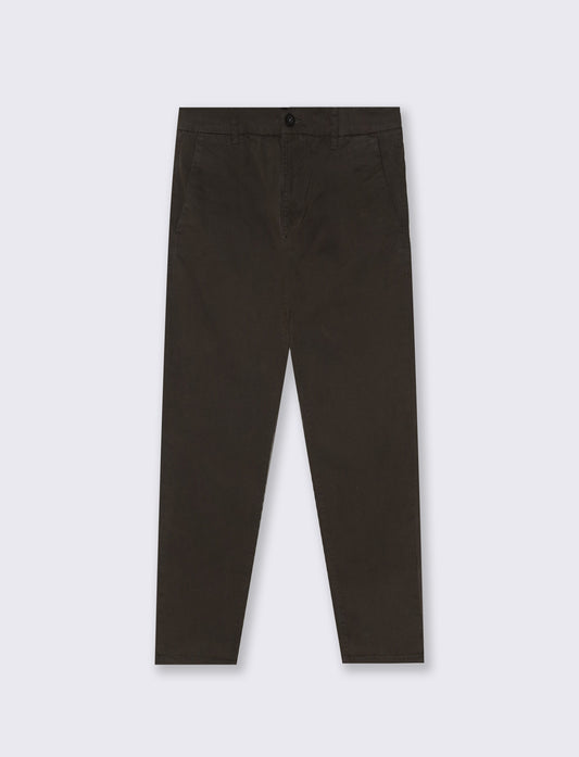 Pantaloni Chino Slim Fit in Cotone Twill - Moro